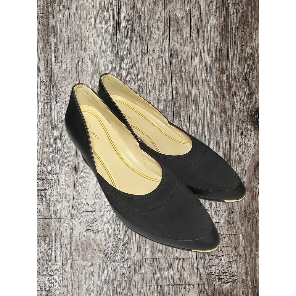 Cole Haan black wedge soft side women’s shoes. Size 10‎